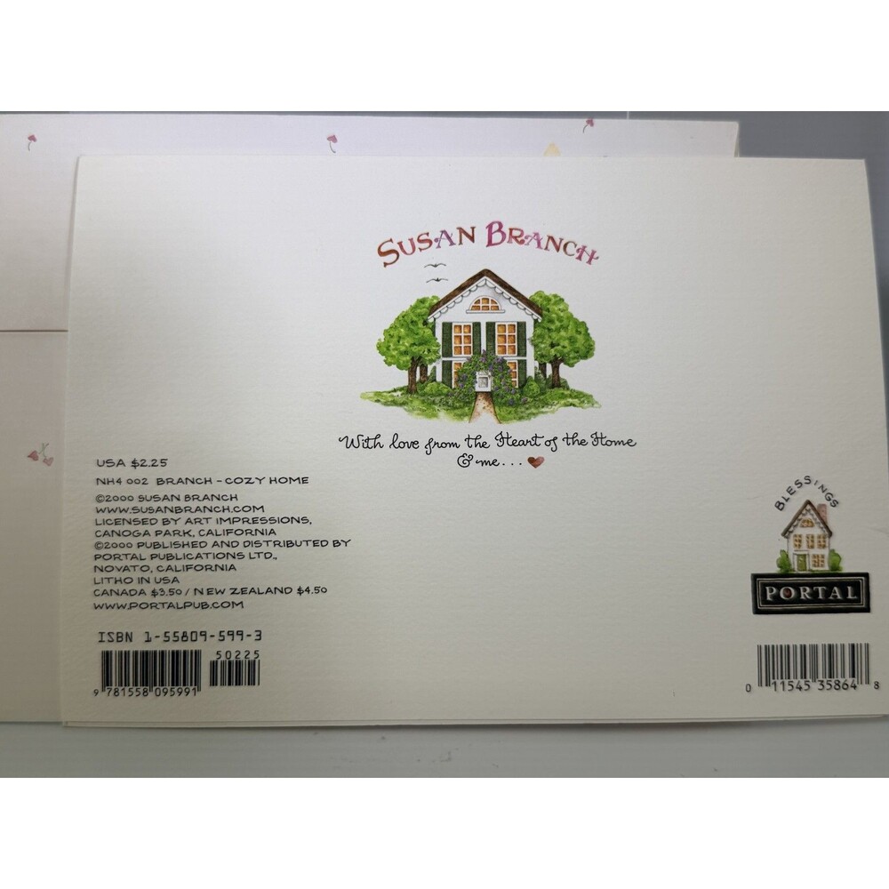 Vintage Susan Branch "Cozy Home" New House Greeting Card w/Envelope 2000 USA - Picture 2 of 13